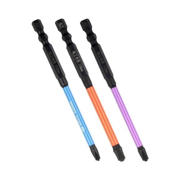 3 Puntas De Destornillador De Estrella Ranuradas Especiales Magnéticas Antideslizantes Para Taladros Manuales De 110 Mm 110MM