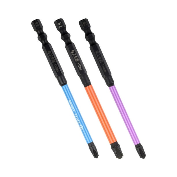 Puntas de destornillador,Punta de destornillador de cruz ranurada especial,Broca de destornillador de vástago hexagonal para electricista,Broca de destornillador de precisión,acero de 110MM