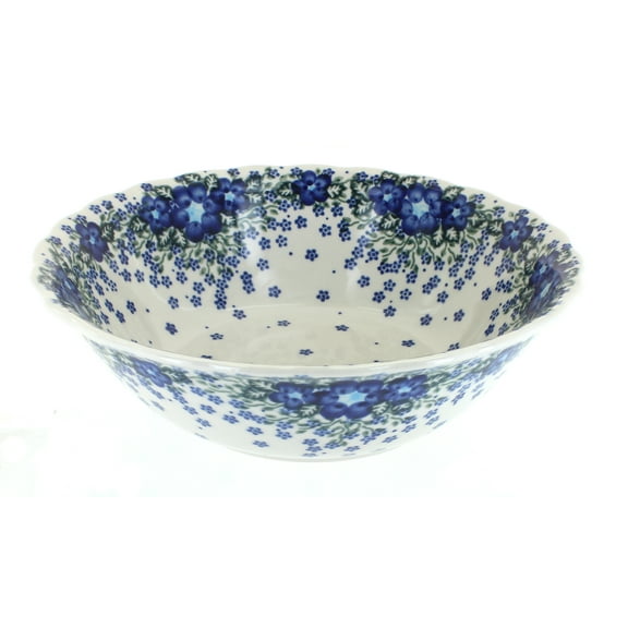 Blue Rose Polish Pottery Melanie Large Serving Bowl