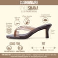 thumbnail image 2 of Cushionaire Shana Clear Jelly Strap Heels for Women, Flared Kitten Heel Slide with Cushioned Footbed and Split Toe, 2 of 21