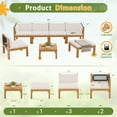 thumbnail image 6 of Homall 7 Pieces Outdoor Furniture Set, Patio Conversation Set Acacia Wood Outdoor Furniture Set, All Weather Outdoor Sofa Set with Coffee Table, Beige, 6 of 7