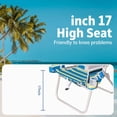 thumbnail image 3 of SUNSPIRE Backpack Beach Chairs for Adults Lightweight Aluminum 17in 5-Position Adjustable Reclining Folding with Cup Holder, Outdoor Blue Stripes, 3 of 9