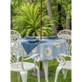 thumbnail image 3 of Outdoor Tablecloth with Umbrella Hole for Patio/Picnic/Party/Camping, Blue Spring Floral Waterproof Table Cloth Round Cover Washable, Daisy Flowers Elegant Farmhouse Art (Dia 60"), 3 of 9
