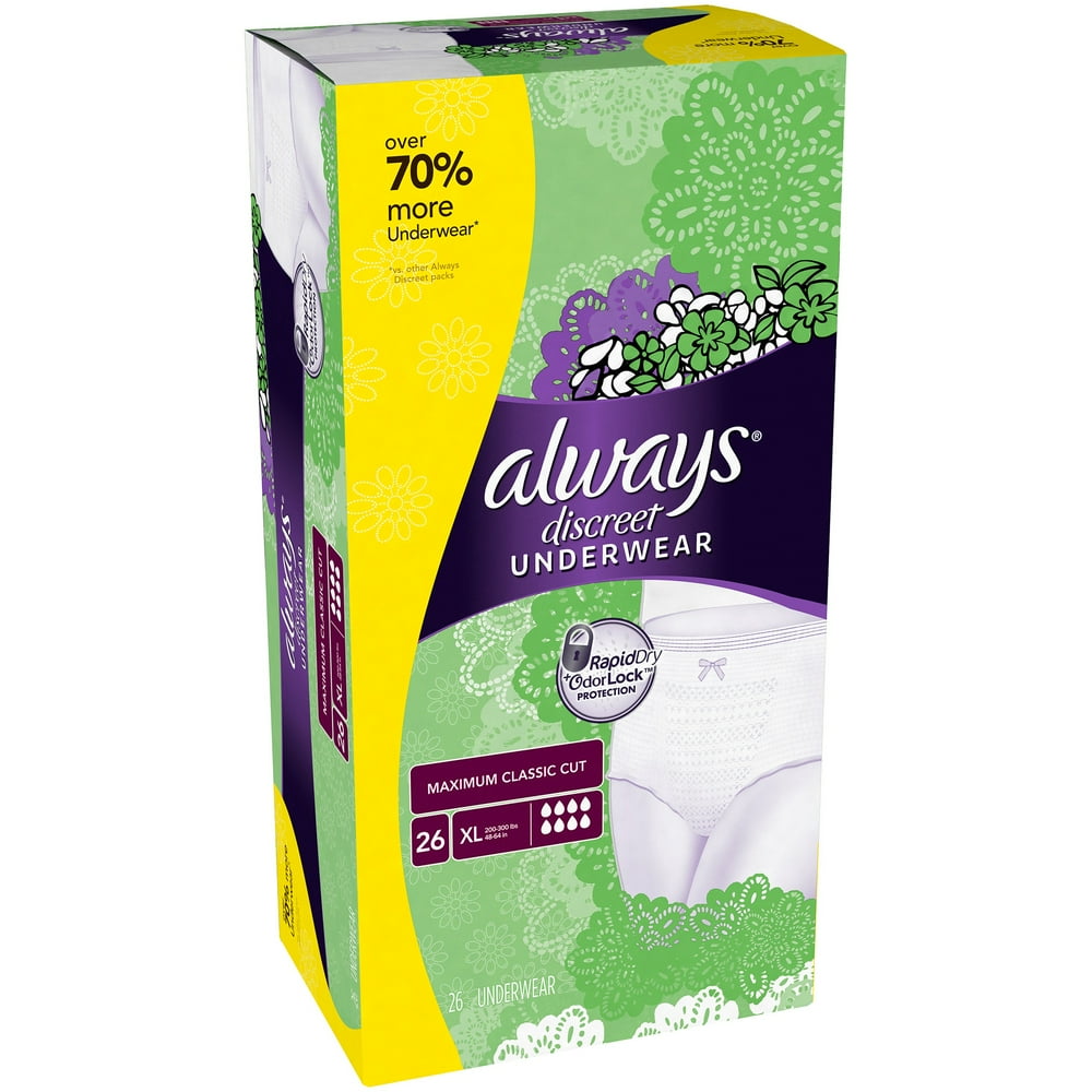 Always® Discreet Maximum Classic Cut ExtraLarge Incontinence Underwear