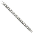 thumbnail image 2 of Diamond2Deal Stainless Steel Polished and Brushed Link Bracelet for Men 8.5", 2 of 5