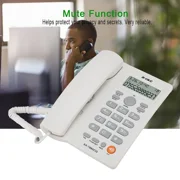 Landline Phones Dual Interface Wired Telephone with Caller ID for Office, Front Desk, Hotel, Seniors, Big Button Corded Landline Home Phones (White)
