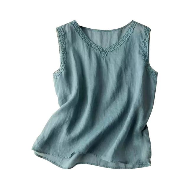 Casual Camisetas de Manga Corta para las Mujeres Cuello Redondo Color Sólido Camiseta, Ligero Imitación Algodón Top de Verano para Diario