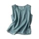 thumbnail image 1 of Casual Camisetas de Manga Corta para las Mujeres Cuello Redondo Color Sólido Camiseta, Ligero Imitación Algodón Top de Verano para Diario, 1 of 3