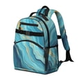thumbnail image 2 of Blue Marble Gold Wave Pattern Backpack for School,Cute School Bag,Schoolbag with Adjustable Shoulder Straps & Padded Back,15.25"x11.5"x5.25", 2 of 5