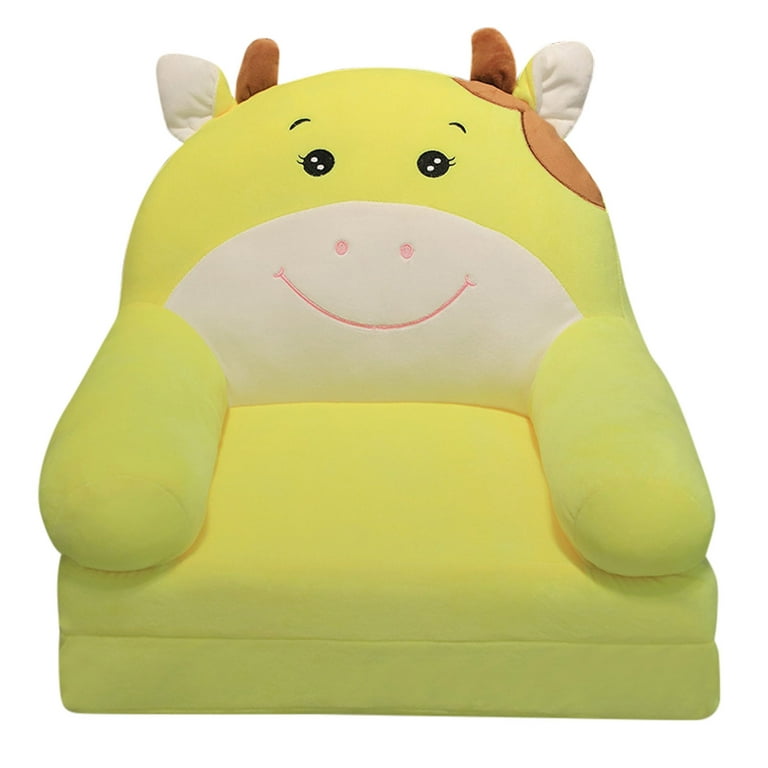naioewe Plush Foldable Kids Sofa, Cute Cartoon Cushion Back Office