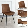thumbnail image 7 of SUDICA Set of 4 Brown Faux Suede Dining Chairs, Modern Upholstered Chairs with Wide Seat and Black Metal Legs for Dining Room, 7 of 7