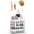 thumbnail image 4 of 2Pcs 5-Tier Freestanding Entryway Organizer with 8 Removable Hooks, Shoe Rack, Coat Rack, and Storage Shelf for Hats, Clothes, and Shoes – Perfect for Front Door, Bedroom, or Hallway, 4 of 5