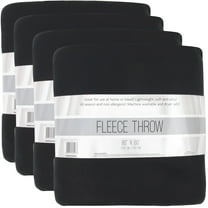 24 Pack of Bulk Wholesale 80"L x 60"W Solid Color Fleece Throw Blankets for Fall, Winter, Spring, Summer, Men, Women, Children, Homeless, Charity Donation Drives in Black