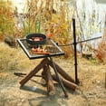 thumbnail image 2 of Lineslife Swivel Campfire Grill, Adjustable Heavy Duty Steel Grate Camp Grill with Carry Bag for Outdoor Cooking, 2 of 11
