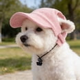 thumbnail image 5 of Linnome Dog Hat Corduroy Pet Cap Adjustable Baseball Hat for Small Dogs Cats Summer Sun Protection Breathable Size S Pink, 5 of 6