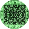 thumbnail image 1 of Ahgly Company Indoor Round Oriental Emerald Green Traditional Area Rugs, 6' Round, 1 of 4