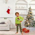 thumbnail image 2 of Moonsky Green Flannel Christmas Pajamas For Family Parent-child Warm Christmas Set Christmas Letter Printed Home Wear Pajamas Two-piece Mom Set Matching Christmas Pjs For Family 8 Years, 2 of 5