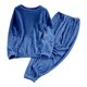 thumbnail image 2 of Conjunto de pijama de terciopelo grueso y cálido para mujer, de color liso y holgado, con pantalones de poliéster para invierno., 2 of 6