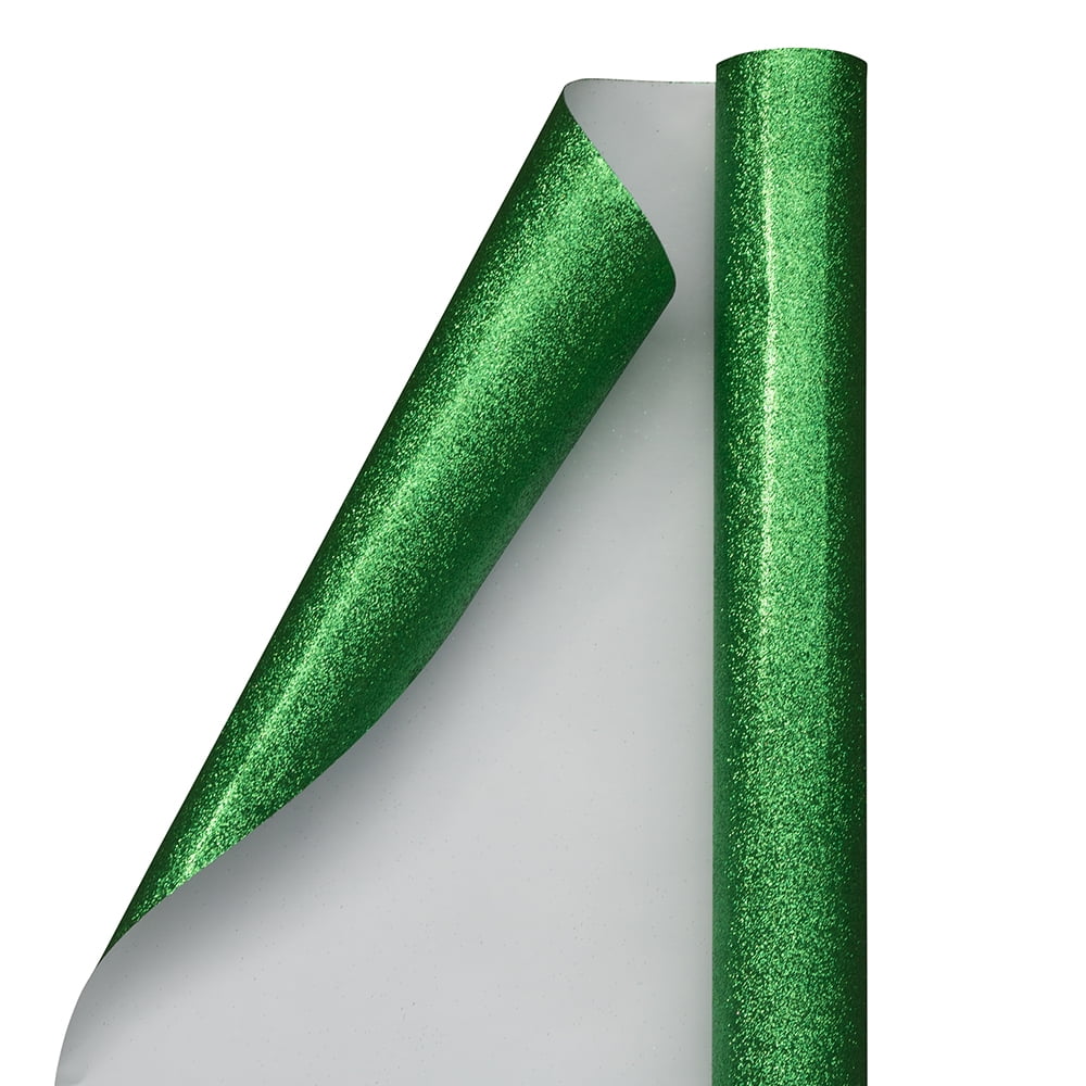 JAM Glitter Wrapping Paper 25 Sq Ft Green Glitter Roll Sold jam-glitter-wrapping-paper-25-sq-ft-green-glitter-roll-sold