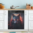 thumbnail image 4 of Red Eyes Wolf Dishwasher Magnet Covers for The Front Magnetic Dishwasher Cover Home Cabinet Decals 23" x 26" Refrigerator Door Home Decor, 4 of 5