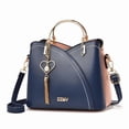 thumbnail image 1 of Sac à Main pour Femmes avec Coutures Contrastées et Franges, Mode en Cuir Color Block, Petit Sac à Bandoulière avec Poignée, 1 of 5