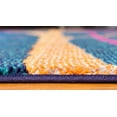 thumbnail image 4 of Unique Loom Indoor Round Floral Modern Area Rugs Blue/Pink, 8' 0 x 8' 0 Round, 4 of 8