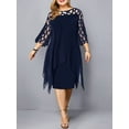 thumbnail image 1 of Vestidos de talla grande para mujer 3xl 4xl 5xl 6xl vestido de noche de encaje de tallas grandes ropa elegante negra vestido de fiesta Extra grande 2024, 1 of 7