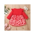 thumbnail image 3 of Bagilaanoe Toddler Baby Girl Valentine's Day Dress Heart Print Ruffle Long Sleeve A-line Princess Dresses 6M 12M 18M 24M 3T Kid Patchwork Tulle Skirt, 3 of 9