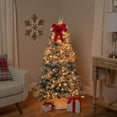 thumbnail image 3 of Northlight 4.5' Prelit Artificial Christmas Tree Flocked Winema Pine - Clear Lights, 3 of 9