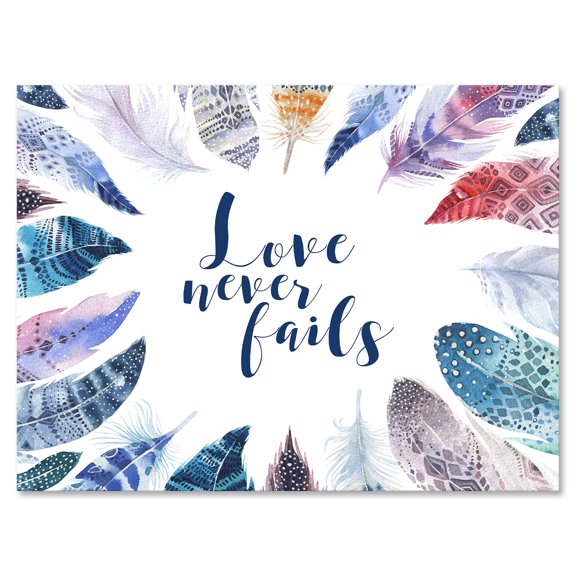 Designart ' Inspiring Quote With Boho Feathers ' Bohemian & Eclectic Canvas Wall Art Print