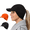 black & hunter orange, variant on TrailHeads Fleece Ponytail Hat with Drop Down Ear Warmer | The Trailblazer Adventure Hat for Women - black