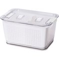 thumbnail image 2 of Fresh-Keeping Container Draining Crisper with Strainer Multifunctional Vegetable Fruit Storage Basket Plastic Kitchen Food Container Fresh Produce Saver BPA Free for Kitchen Fridge, 2 of 8