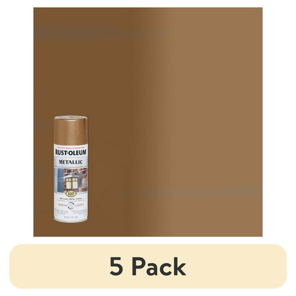 (5 pack) Rust-Oleum Metallic Spray Paint 11 oz. antique brass