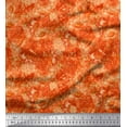 thumbnail image 1 of Soimoi Orange Moss Georgette Fabric Watercolor Floral Print Fabric by The Yard 42 Inch Wide, 1 of 1