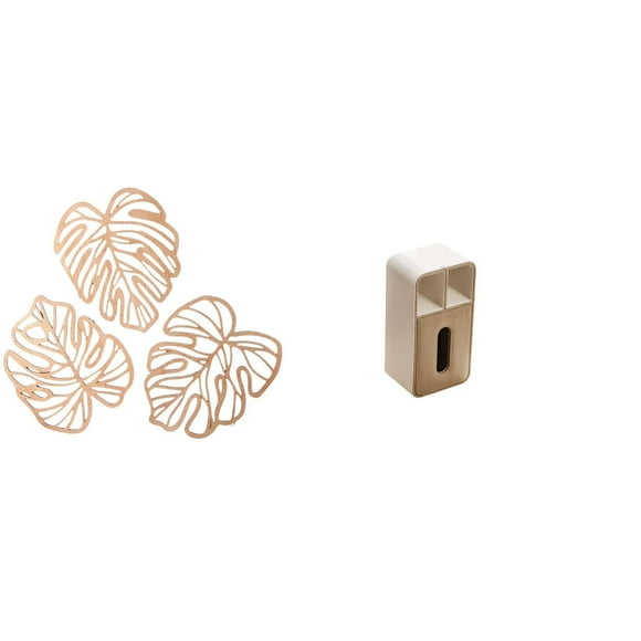 Decoración De Pared De Madera Con Forma De Hoja De Palma Tropical Y Soporte Multiusos Para Cajas De Pañuelos: Una Pieza Creativa Para Dormitorios, Baños, Oficinas Y Salas De Estar.