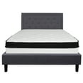 thumbnail image 5 of Flash Furniture Roxbury Queen Size Tufted Upholstered Platform Bed in Dark Gray Fabric with Pocket Spring Mattress, 5 of 5