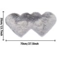 thumbnail image 2 of Double Heart Shaped Area Rug 1.1'x2.3' Fluffy Faux Sheep Skin Fur Area Rug Modern Carpet Fuzzy Rug Mat for Living Room Bedroom Dinning Room, White, 2 of 4