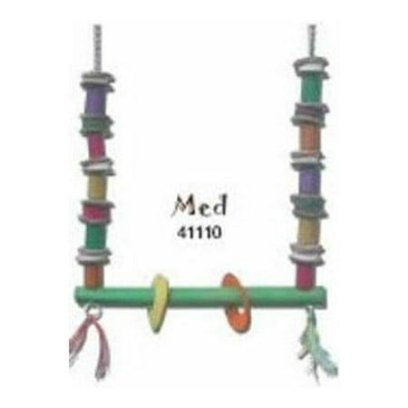 planet pleasures bamboozlers swing medium 16in natural bird toy