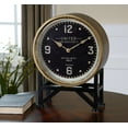 thumbnail image 2 of Uttermost Shyam Transitional Iron Glass and MDF Table Clocks in Black/Brass, 2 of 2