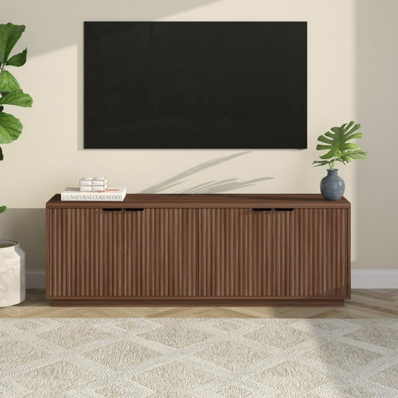 Mansfield Rectangular TV Stand for TV's up to 78" in Satin Walnut