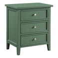 thumbnail image 1 of Pemberly Row Contemporary 3-Drawer Vintage Green Wood Nightstand, 1 of 9