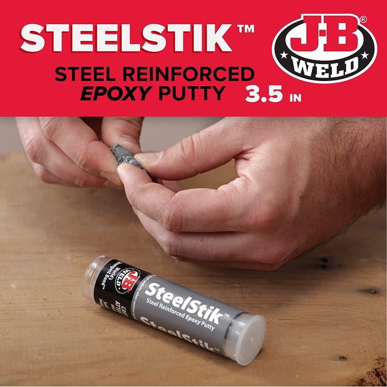 JB Weld SteelStik Epoxy Putty - Repair Bond For Steel, Iron, Copper, Brass & Aluminum