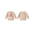 thumbnail image 2 of RUINIXCW Kids Girl Boy Christmas Sweatshirt Letter Santa Hat Embroidery Pullover, 2 of 8