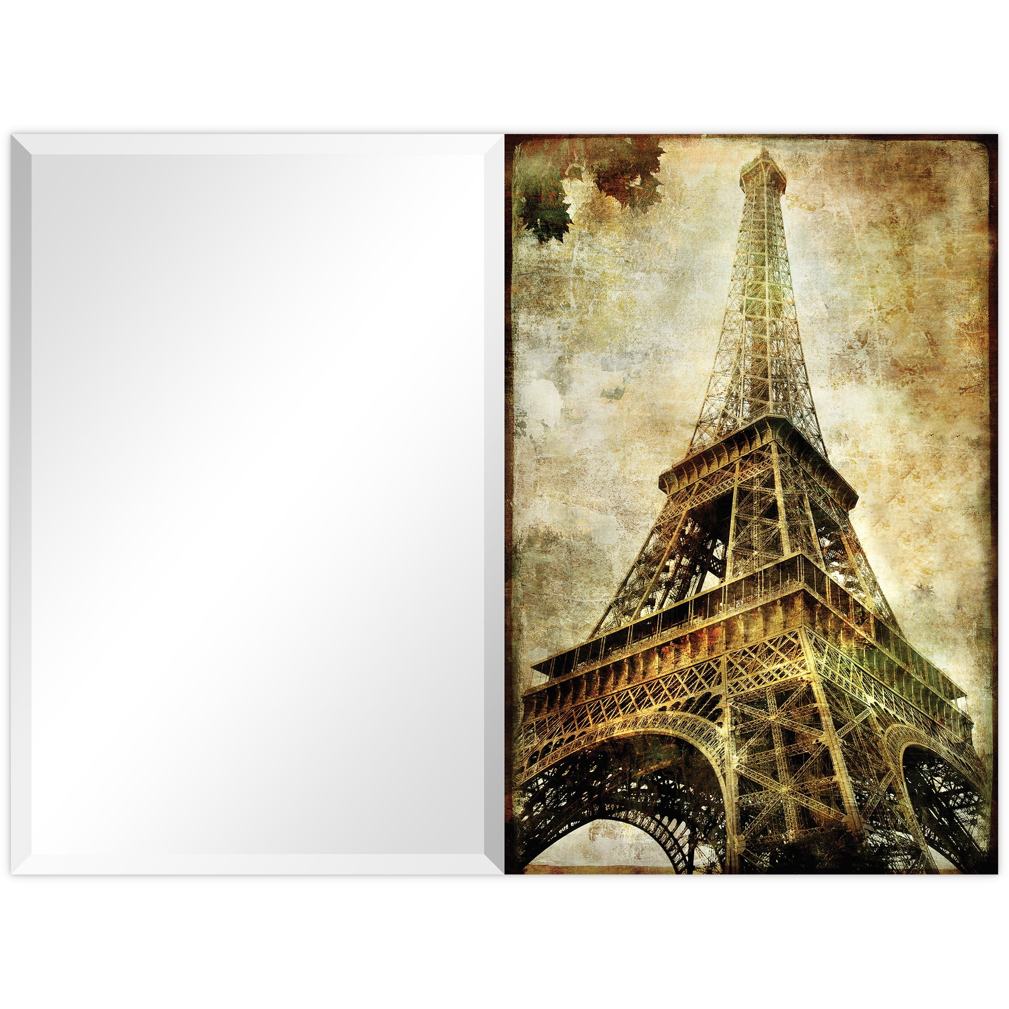 Empire Art Direct Eiffel Tower Rectangular Beveled Mirror on Free