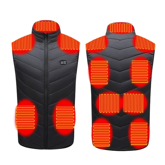 Sunshinehomely Men's Heated Vest Lightweight USB Electric Heated Vest Jacket Adjustable Heating Vest for Adults Winter Outdoors, 11 Heating Zones, 3 Heating Levels