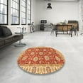thumbnail image 4 of Ahgly Company Machine Washable Indoor Round Abstract Fire Engine Red Area Rugs, 6' Round, 4 of 7