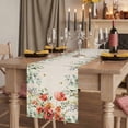 thumbnail image 2 of Table Runners 108 Inches Long Dress Scarves, Red Poppy Farmhouse Coffee/Dining/Kitchen Table Runner for Living Room, Farmhouse Country Vintage Flower Leaf Plant 13x108 Inch, 2 of 9