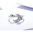thumbnail image 2 of Premium Simple Women Blue Star Moon Open Finger Ring Gift for Girl, 2 of 6