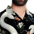thumbnail image 5 of Swan Men's Casual Hawaiian Shirt Printed Button Down Short Sleeve Summer Beach Shirts Unisex, 5 of 6