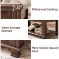 thumbnail image 4 of Leyaoyao Coffee Table Retro Mid-Century Coffee Table W/Storage Open Shelf Living Room, Walnut, 4 of 9